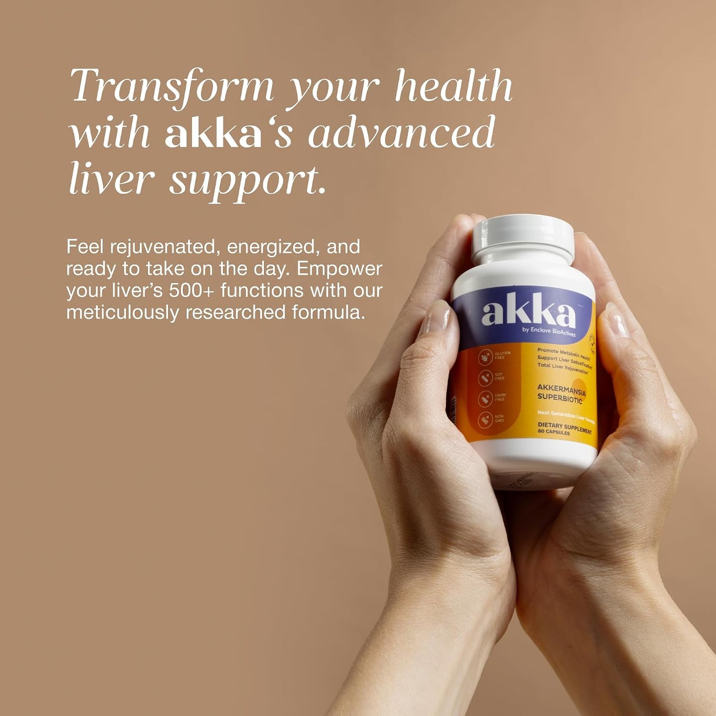 AKKA Premium Liver CleanseDetox & Repair Superbiotic -Supports Liver Health & FunctionBoostsrgy, Digestion &Metabolism with BioavailablePasteurized Akkermansia, Non-GMO, Gluten-Free