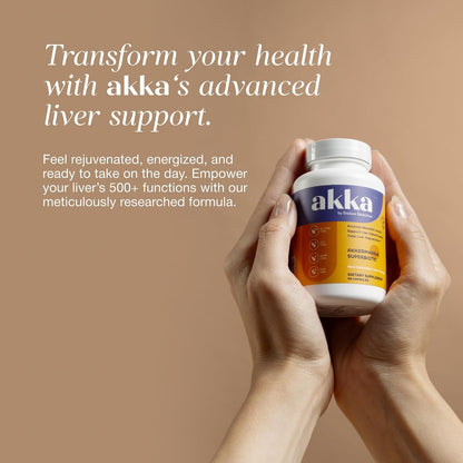 AKKA Premium Liver CleanseDetox & Repair Superbiotic -Supports Liver Health & FunctionBoostsrgy, Digestion &Metabolism with BioavailablePasteurized Akkermansia, Non-GMO, Gluten-Free
